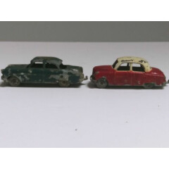 Two Matchbox Lesney Diecast Cars Teal Ford Zodiac 2.5" & Red with Cream Top 2.5"