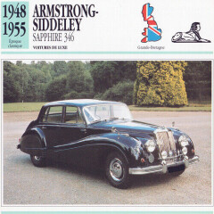 Armstrong siddeley 346 1948 - 1955 car lux grand bretagne because card auto 