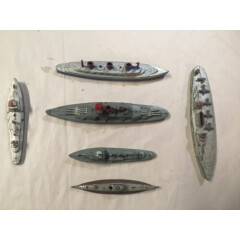 Tootsie Toy 6 pieces Navy Ships, Carrier is missing wheels