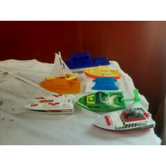 8 Vintage Toy Plastic Boats-Gay Toys Inc, Tomy & Made in USA Boats-SEE DETAILS