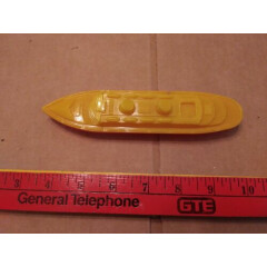 Vintage Hard Plastic Boat, Ship, Yellow Top, Red Bottom, Cruise Ship, Unbranded