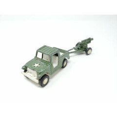 Vintage Tootsietoy Army Jeep & Howitzer Artillery Set Metal/Plastic