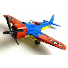 Vintage Diecast Hubley Kiddie Toy Red Blue Stars & Stripes Airplane 495 