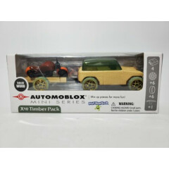 Automoblox Collectible Wood Toy Mini X10 Timber Pack w Trailer Motorcycle.NIB