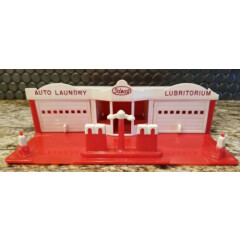 Ideal Toys Red & White GAS STATION - Auto Laundry - Lubritorium 1950s