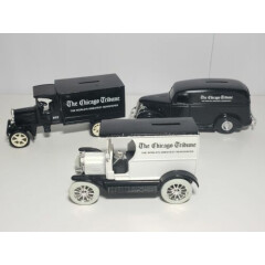 ERTL The Chicago Tribune Coin Banks Diecast Car Lot Of 3