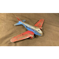 Vintage Pressed Steel Twin Engine Toy Airplane Marx Wyandotte