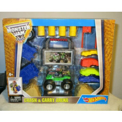 HOT WHEELS TAKE ALONG CRASH & CARRY ARENA SET WITH GRAVE DIGGER TRUCK INCLUDED 