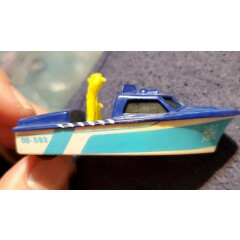 Matchbox Police Launch Boat 0D-593 with Wheels 1976