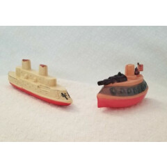Vintage 1920's Pair Navy Battleships Dreadnaughts Celluloid Each are 4" L 1.5" W
