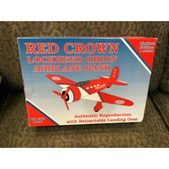 Vtg. Red Crown Lockheed Orion Airplane Bank Authentic Reproduction Die Cast 