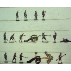 16 Tin Flats, Zinnfiguren,RIECHE BROS. FRENCH ARTLLERY 1812 ,32mm 