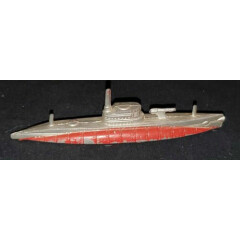 VTG 1950s Red Tootsietoy Tootsie Toy Metal Submarine Boat Military Submersible