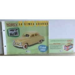 Norev simca dove sheet & certificate of authenticity 