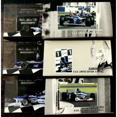 3 Limited Edition Minichamps Diecast, Damon Hill, 1/43 scale, Formula One.