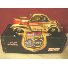 RACING CHAMPIONS 1998 HOT ROD "41 WILLYS 1:24 GOLD DIE CAST CAR 1 OF 2500 IN BOX