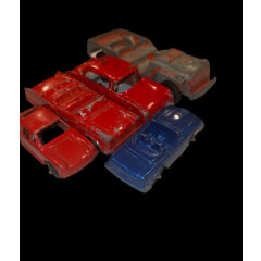 Vintage Die Cast Cars -5 Total, 4 Cars 1 Jeep - Red, blue, Tootsie Toy, etc.