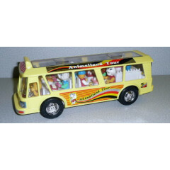 Vintage DAE ANIMALLAND TOUR Bus Friction With Lego & Animal Riders Very Cute!