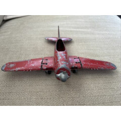 Vintage Hubley Kiddie Toy Die Cast Metal Military Airplane W/ Folding Wings USA