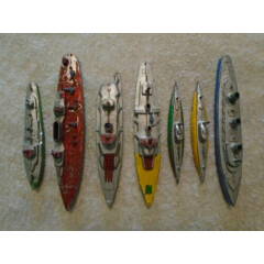 Vintage Tootsietoy Destroyer, Carrier, Battleship, Cruiser, Submarine, Transport