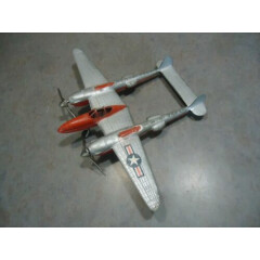 Hubley Lockheed p-38 fighter plane vtg metal toy airplane 