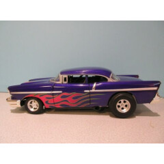 Nice 1:18 Scale Purple Custom 1957 Chevrolet with Orange Flames By HOT WHEELS