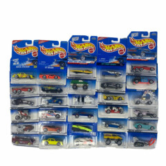 HOT WHEELS DIE CAST CARS LOT OF 30 PCS ON CARDS MAY VARY AGE 1991-2001