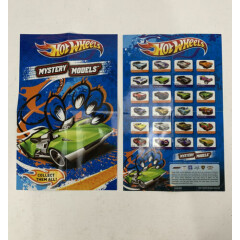 Lot of 2 Hot Wheels Mystery Models 2012 Mini Poster / Checklist (716)