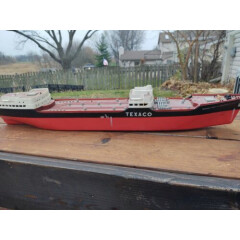 Vintage 1960's Wen-Mac Texaco SS North Dakota Toy Model Tanker Ship 27" 
