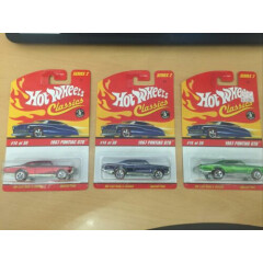 Lot of 3 Hot Wheels 67 PONTIAC GTO 2005 Red BlueGreen Brand New in Box Sealed H4