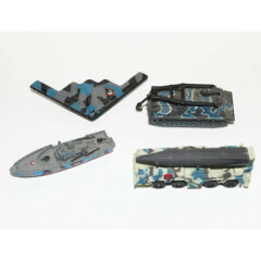 Lot of 4 Micro Machines Red Skull Missile Launcher PT Boat B2 Bomber Tow Tank