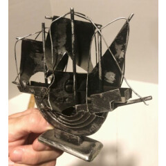 Metal Cast Ship Sailing Sea Boat Figure