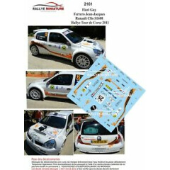 Decals 1/43 ref 2161 renault clio s1600 fiori tour de corse 2011 rally rally 