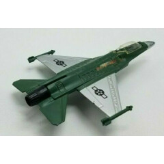 Vintage Collectible U.S Air Force F-16 Jet Plane Diecast Maisto Green Silver 5".