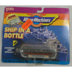 USS Enterprise Ship In A Bottle,Micro Machine & Ohio License,Galoob 1990 NEW