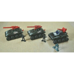 3 Lot 1986 Mattel Arco Hot Wheels Friction Army Vehicles *Plus 3 Army Soldiers