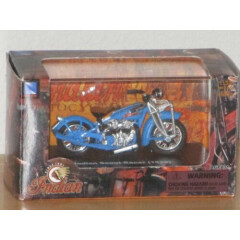 New Ray Indian Scout Racer 1929 Motorcycle Authentic Model Scale 1:32 Blue New