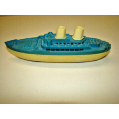 Vintage Toy Plastic Ocean Liner Boat with Wheels Renwal USA 