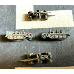 GHQ 1/285 GERMAN WWII Models: (2) FLAK 36 AA Guns & (2) Sd 7 Halftracks (#G69)