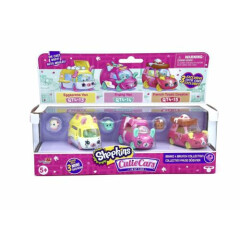 SHOPKINS Cutie Cars DRIVE-IN MOVIE Collection 3-Pack Toy Vehicle Playset *Damage