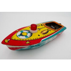 Vintage Modern Toys Japan Tin Litho Pop Pop Fire Boat Nomura Yonezawa 