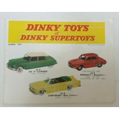 Genuine old catalog brochure dinky toys france 1957 