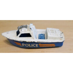 Vintage Matchbox Superfast Police Launch 1976 Boat Ship Emergency Vessel Toy car