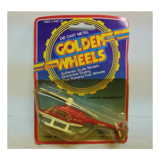 Vintage Golden Wheels Helicopter "Fire Dept."DlE CAST Metal  {1}