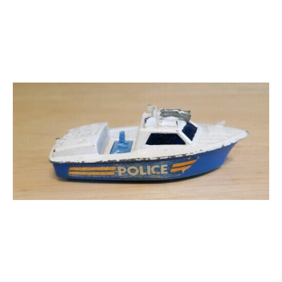Vintage Matchbox Superfast Police Launch 1976 Boat Ship Emergency Vessel Toy car {3}