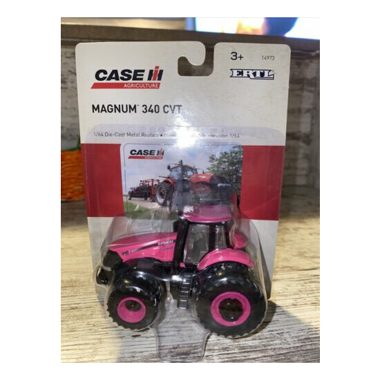 1/64th Scale Case IH Magnum 340 CVT Tractor Pink Ertl Die-Cast {1}