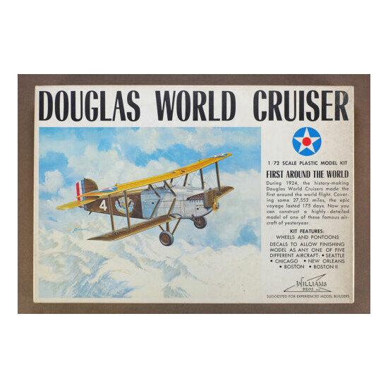 Vintage Williams Bros. Douglas World Cruiser Toy Airplane Model Kit {1}