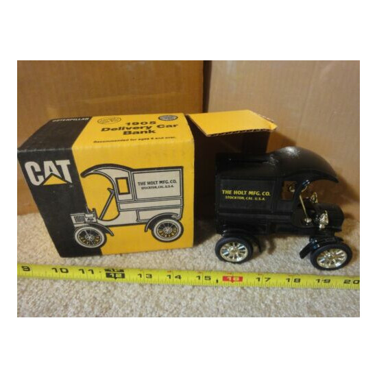 Vintage Ertl diecast CAT, Caterpillar 1905 delivery van, truck coin bank. NOS! {1}