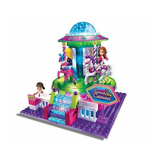 Cra-Z-Art Lite Brix Carousel Building Playset Spins Music Children Kid Toy Gift {1}