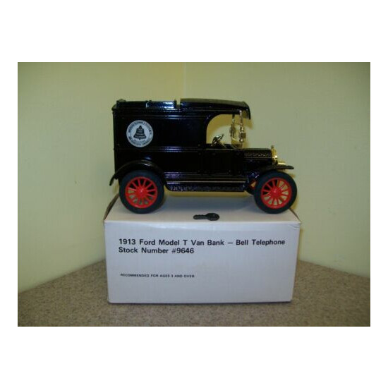 The Ertl Co Diecast Replica 1913 Ford Model T Van Bank w/Key Bell Telephone {1}